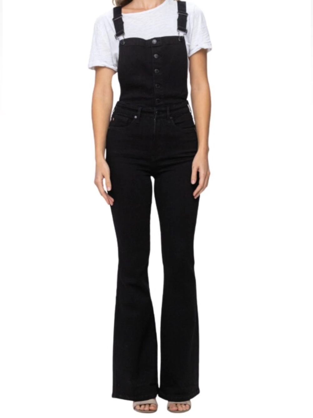 JUDY BLUE BLACK TUMMY CONTROL OVERALLS - MEDIUM NWT